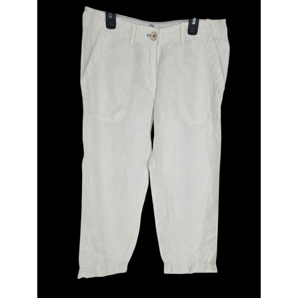 Tommy Bahama White Linen Pants Pockets Women's 2